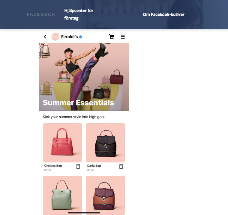 samling i facebook shop