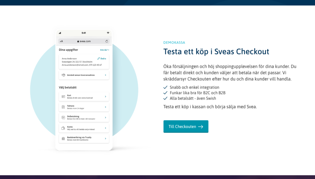 dynamisk betallösning för b2b